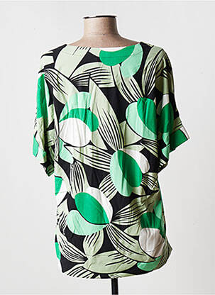 Top elasticitate mâneci scurte verde KYRA femeie