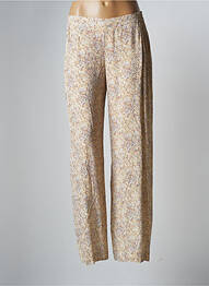 Pantalon larg țesătură crep mărime normală bej SIGNE NATURE femme