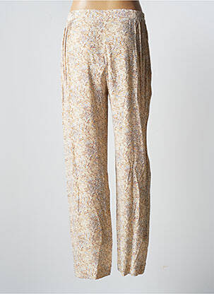 Pantalon larg țesătură crep mărime normală bej SIGNE NATURE femeie