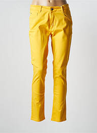 Pantalon slim țesătură poplin mărime normală galben PARA MI femme