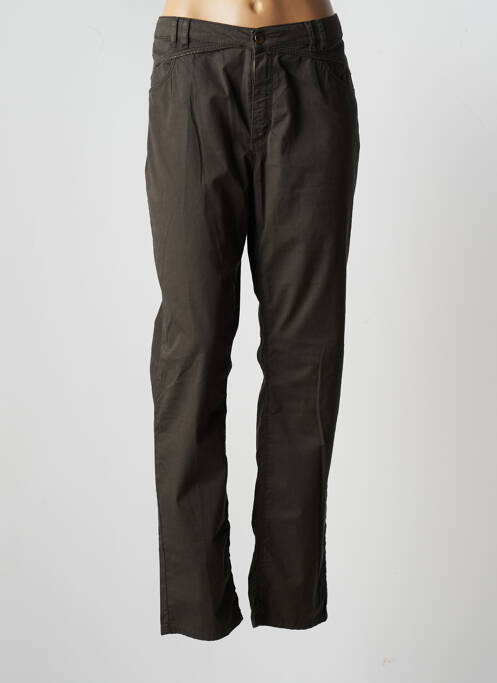 Pantalon slim țesătură poplin mărime normală verde ONE STEP femme