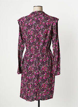 Rochie midi imprimeu floral mâneci lungi roz BONOBO femeie