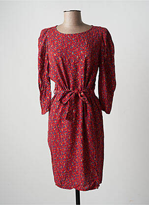 Rochie midi mâneci 3/4 mâneci 3/4 roșu BONOBO femeie