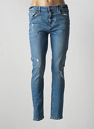 Blugi skinny efect uzat decolorat talie înaltă albastru GUESS femeie