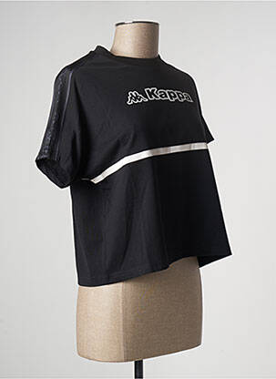 Tricou croială dreaptă mâneci scurte negru KAPPA femeie
