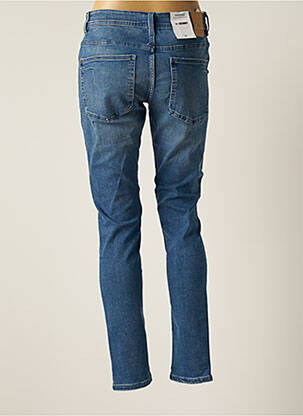 Blugi skinny efect uzat decolorat talie joasă albastru BONOBO femeie
