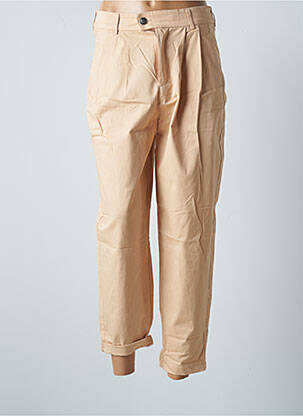 Pantalon chino țesătură poplin talie înaltă bej BONOBO femeie