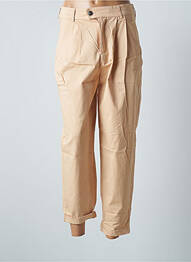 Pantalon chino țesătură poplin talie înaltă bej BONOBO femme