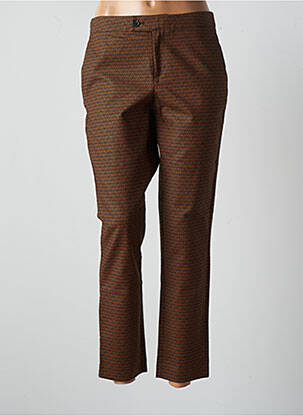 Pantalon chino închidere cu fermoar sub clapetă cu nasturi mărime normală maro BONOBO femeie