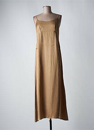 Rochie lungă maro LAUREN VIDAL femeie