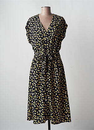Rochie midi imprimeu floral mâneci scurte negru MEIL femeie