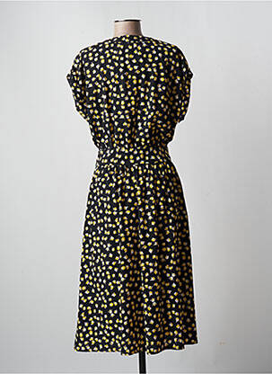 Rochie midi imprimeu floral mâneci scurte negru MEIL femeie