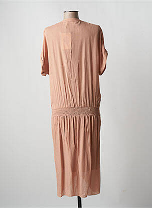 Rochie midi croială fluidă mâneci scurte roz RABENS SALONER femeie