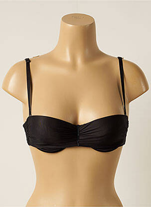 Sutien efect material satinat top bentiță negru LEJABY femeie