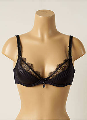 Sutien efect material satinat top sutien modelat negru MILLESIA femeie