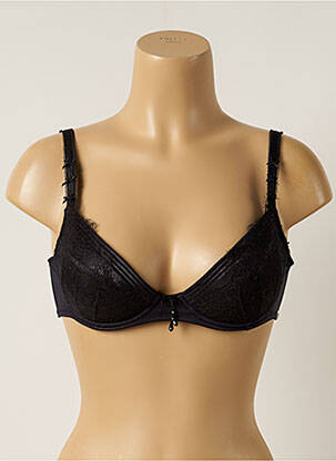 Sutien efect material satinat top sutien modelat negru MILLESIA femeie