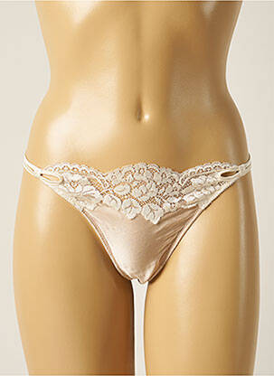 Tanga țesătură satinată bej MILLESIA femme