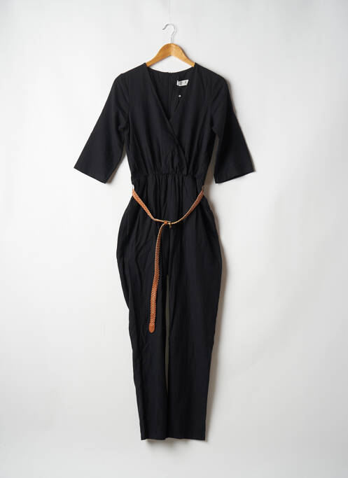 Salopetă-pantalon buzunare mâneci 3/4 negru MOLLY BRACKEN femme