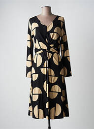 Rochie midi imprimeu fantezie mâneci lungi negru MASAI femeie