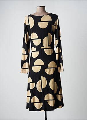 Rochie midi imprimeu fantezie mâneci lungi negru MASAI femeie