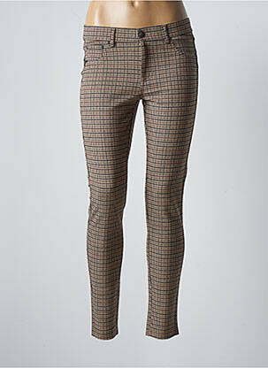 Pantalon slim talie elastică mărime normală maro LCDN femeie