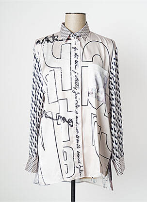 Tunică mâneci lungi bej JUST WHITE femeie