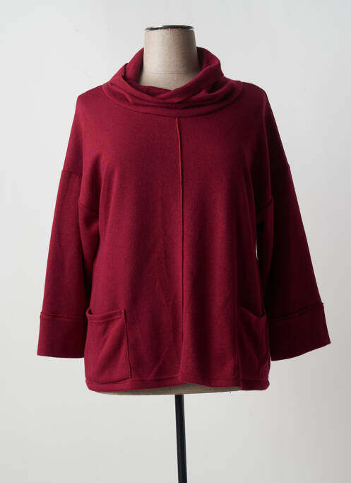 Pulover cu guler înalt roșu FRANCK ANNA femeie