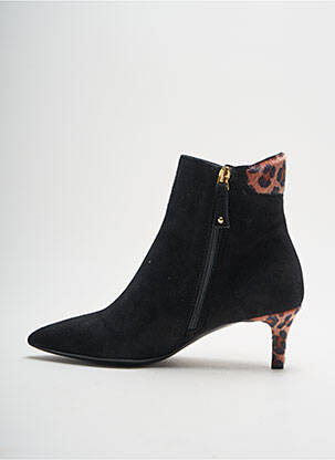 Botine/ghete țesătură satinată toc de 4 la 6 cm negru BRUGLIA femeie