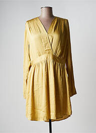 Rochie scurtă croială evazată mâneci lungi galben SEE U SOON femme
