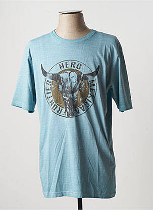 Tricou croială dreaptă mâneci scurte albastru HERO BY JOHN MEDOOX bărbat