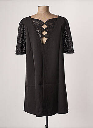 Rochie scurtă croială evazată mâneci scurte negru GRACE & MILA femeie
