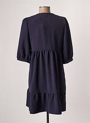 Rochie scurtă croială evazată mâneci scurte albastru LENNY B femeie