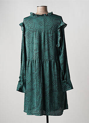 Rochie midi croială fluidă mâneci lungi verde LILI & LALA femeie