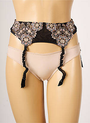 Corset/jartieră efect material satinat negru LOUISA BRACQ femeie