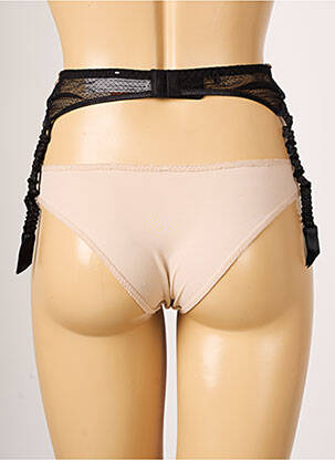 Corset/jartieră efect material satinat negru LOUISA BRACQ femeie
