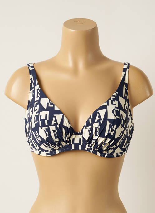 Sutien de costum de baie elasticitate sutien cupe întregi cu decolteu înalt albastru CHANTELLE femme