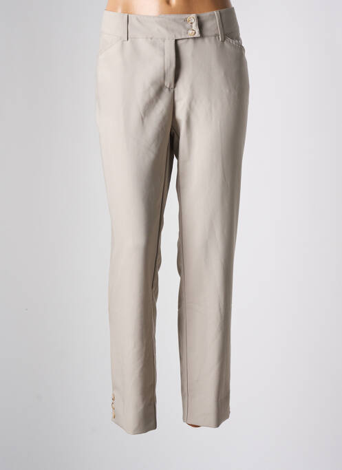 Pantalon drept gri QUATRE VINGT JOURS femeie