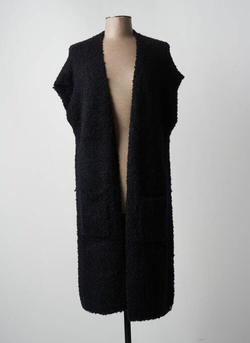 Vestă cu mâneci scurte tricotaj din plasă negru RINO & PELLE femme