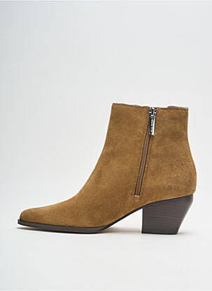 Botine/ghete vârf ascuțit toc de 4 la 6 cm maro WHAT FOR femeie