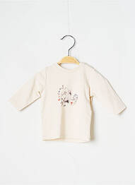 Tricou croială cambrată mâneci lungi bej NAME IT fille