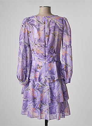 Rochie midi imprimeu floral mâneci lungi violet RINASCIMENTO femeie