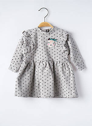 Rochie midi închidere cu fermoar la spate mâneci lungi gri CATIMINI fată