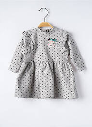 Rochie midi închidere cu fermoar la spate mâneci lungi gri CATIMINI fată