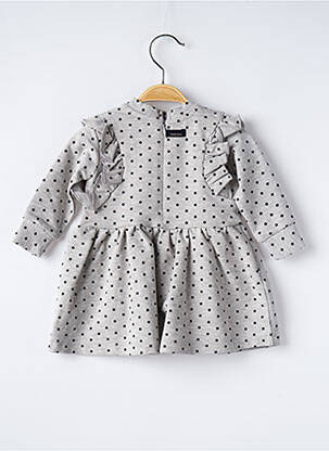 Rochie midi închidere cu fermoar la spate mâneci lungi gri CATIMINI fată