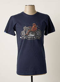 Tricou croială cambrată mâneci scurte albastru AVOMARKS homme
