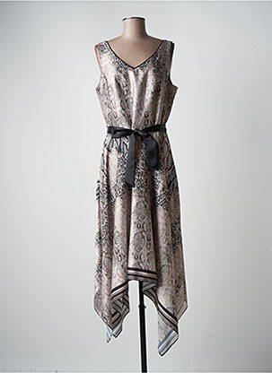 Rochie midi bej FRANK LYMAN femeie