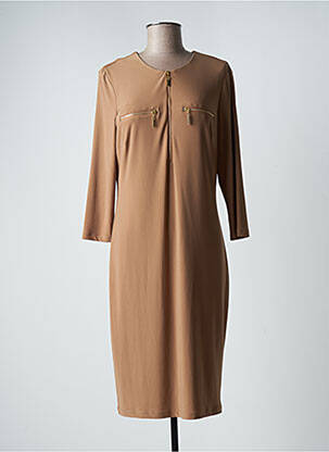 Rochie midi mâneci lungi mâneci lungi bej FRANK LYMAN femeie