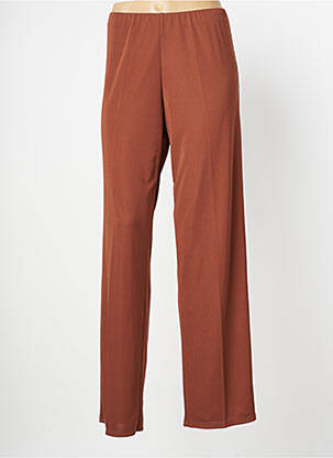 Pantalon drept țesătură crep mărime normală maro JOY femeie