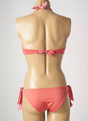 Costum de baie din două piese elasticitate top triunghiuri roz GENIUS femeie