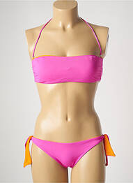 Costum de baie din două piese elasticitate top bentiță roz GENIUS femme